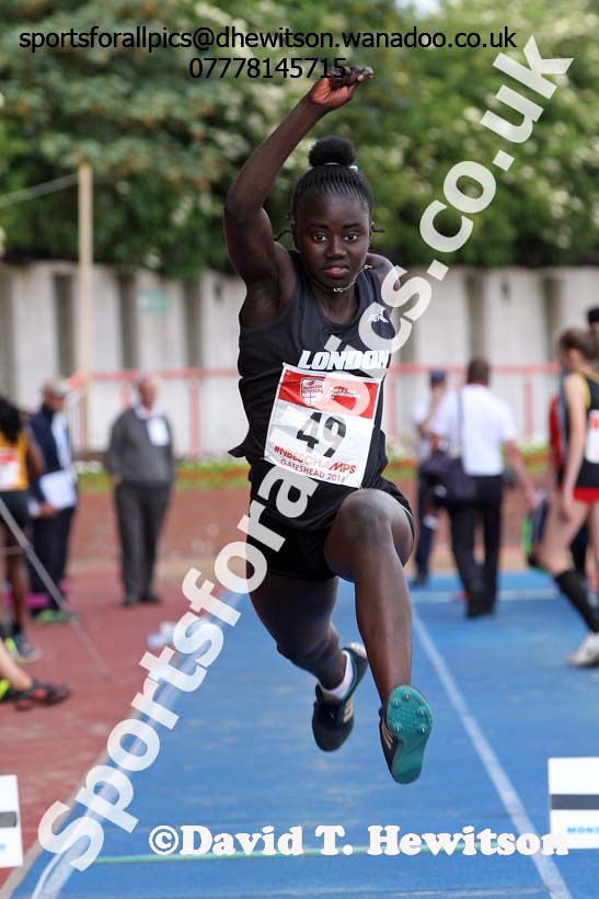 Inter girls triple jump, English Schools Track and Field. Photo: David T. Hewitson/Sports for All Pics